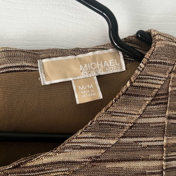 Michael Kors Sleeveless Gold Dress Size M Cocktail, Wedding, Special Dress - Picture 3 of 6